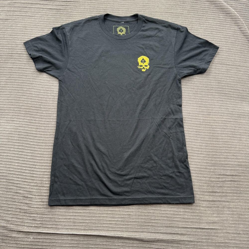 Zero Foxtrot Shirt Mens Small Black‎ Death Follows Skull Graphic Tee Made USA